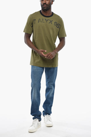 Cotton Crewneck T-Shirt with Front Logo Print