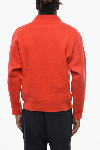 Pullover aus Merinowolle und Wolle mit Polo-Kragen