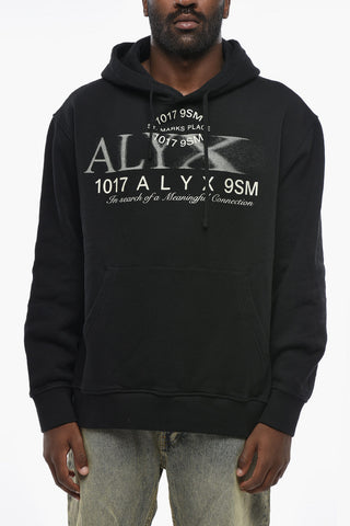 Brushed Cotton Fleece Hoodie with Large Front Print