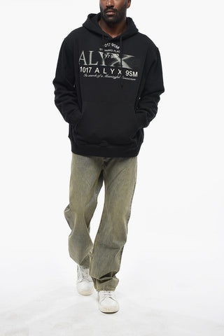 Hoodie aus gebürstetem Baumwollfleece mit großem Frontprint