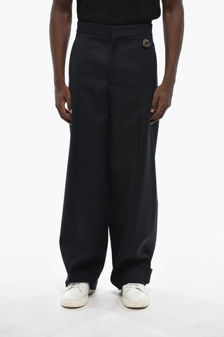 JIL SANDER Straight-Leg Wool Trousers With Ankle Buttons