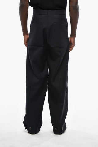 JIL SANDER Straight-Leg Wool Trousers With Ankle Buttons