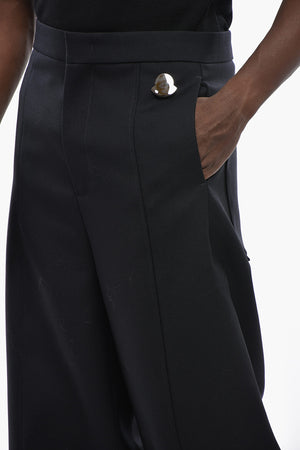 JIL SANDER Gerade Wollhose Mit Knöpfen Am Knöchel