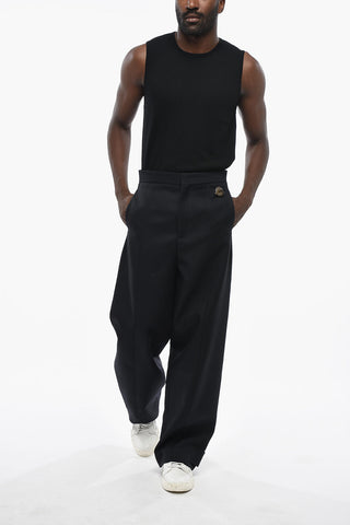 JIL SANDER Straight-Leg Wool Trousers With Ankle Buttons