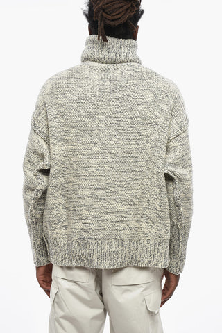 SPORTMAX High-Neck Sweater GIOCHI, Wool Cable-Knit