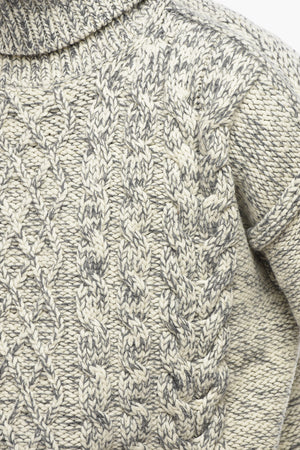 SPORTMAX High-Neck Sweater GIOCHI, Wool Cable-Knit