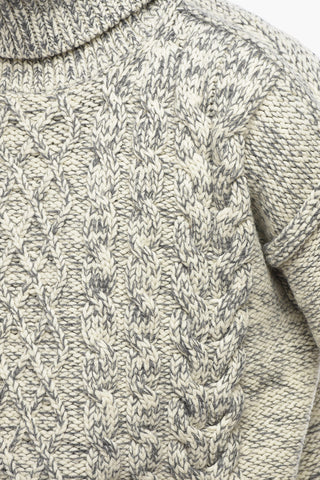 SPORTMAX High-Neck Sweater GIOCHI, Wool Cable-Knit