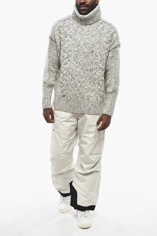 SPORTMAX High-Neck Sweater GIOCHI, Wool Cable-Knit