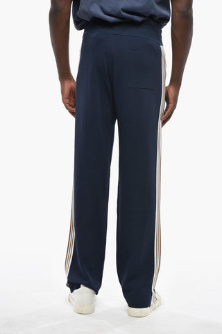 Knit Joggers with Contrast Side Stripes