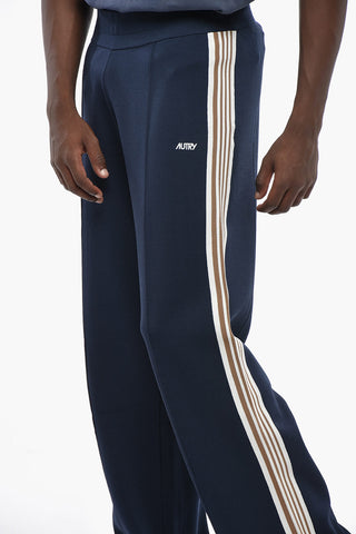 Knit Joggers with Contrast Side Stripes