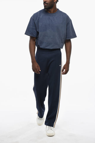 Knit Joggers with Contrast Side Stripes