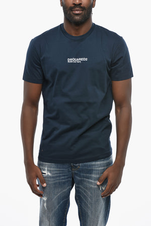 Crew Neck T-Shirt COOL FIT in Solid Color with 'Sweat and Tears' Print