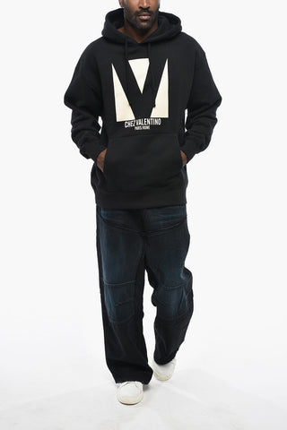 Brushed Cotton Hoodie With Contrast Print