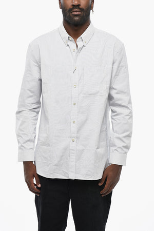 Camicia a Righe con Colletto Button-Down e Taschino