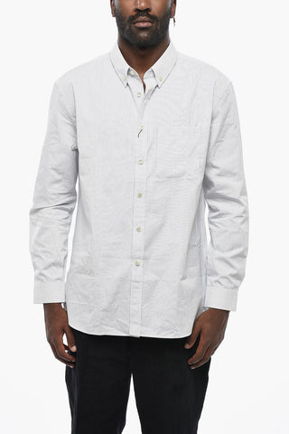 Striped Shirt With Button-Down Collar And Chest Pocket