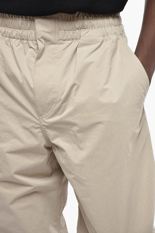 Pantaloni in Nylon a Tinta Unita con Elastico in Vita e Coulisse alla Caviglia
