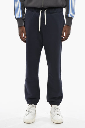 Brushed Cotton Joggers with Logo Embroidery