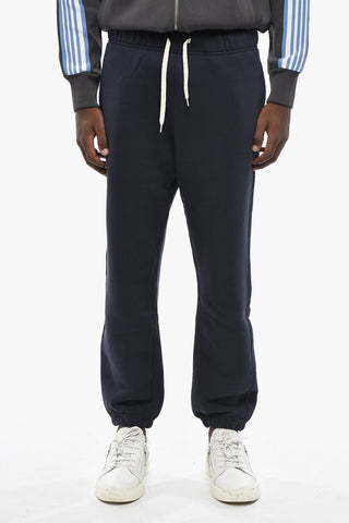 Brushed Cotton Joggers with Logo Embroidery