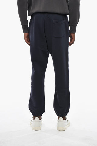 Brushed Cotton Joggers with Logo Embroidery