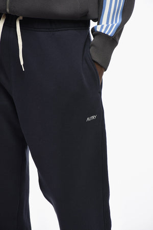 Brushed Cotton Joggers with Logo Embroidery