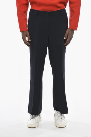 Single-Pleat Dress Trousers with Belt Loops