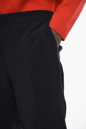 Single-Pleat Dress Trousers with Belt Loops