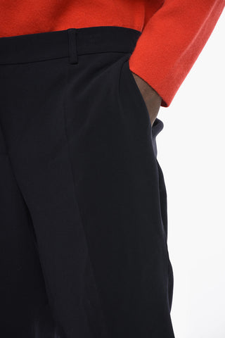 Single-Pleat Dress Trousers with Belt Loops