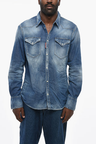 Stretch Denim Shirt CLASSIC WESTERN with Double Pocket