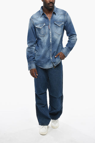 Stretch Denim Shirt CLASSIC WESTERN with Double Pocket