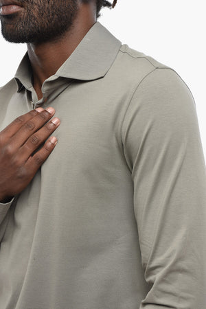 Polo a Maniche Lunghe in Cotone con 3 bottoni