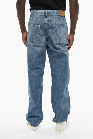 Straight-Leg Jeans with 24cm Suede Patch