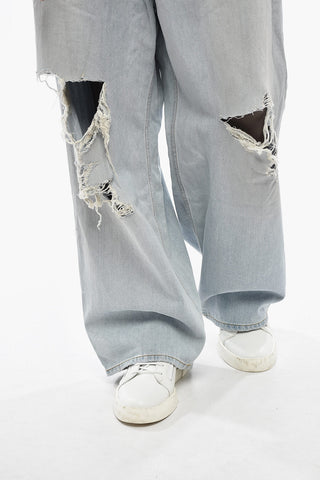 Distressed Wide-Leg Jeans 29cm