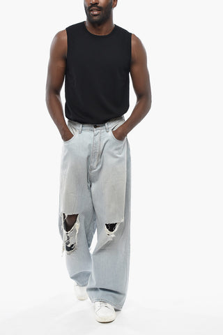 Distressed Wide-Leg Jeans 29cm