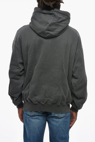 Cotton Hoodie with Tone-on-Tone Print