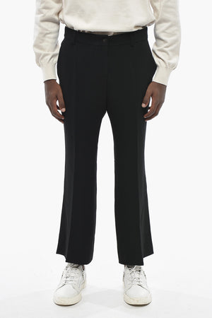 Single-Pleat Dress Trousers with Belt Loops