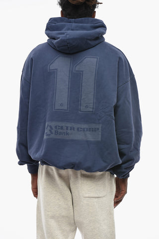 Cotton Hoodie with Logo Print and Patch Pocket