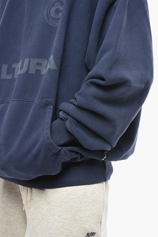 Cotton Hoodie with Logo Print and Patch Pocket