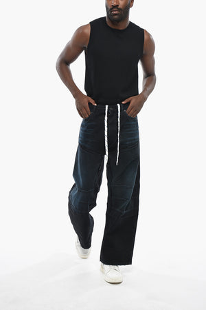 Jeans Loose Fit Effetto Vintage a Gamba Ampia 29cm