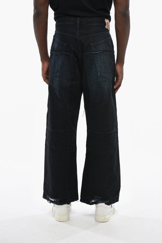 Loose-Fit Vintage-Effect Wide-Leg Jeans 29cm