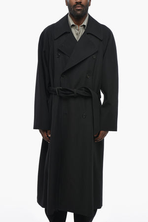 Double-Breasted Wool Coat with Belt