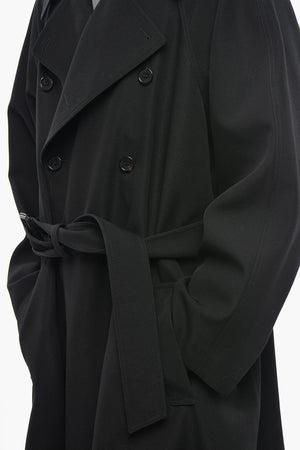 Double-Breasted Wool Coat with Belt