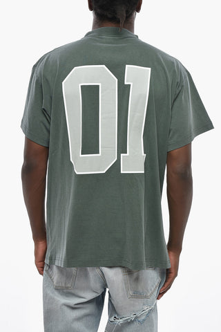 Cotton Jersey Crewneck T-Shirt with Contrast Details