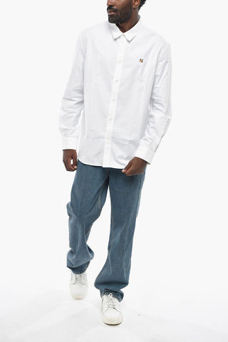 Poplin Cotton Shirt with Italian Collar