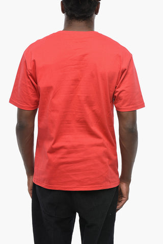 Cotton Jersey Crewneck T-Shirt With Front Print