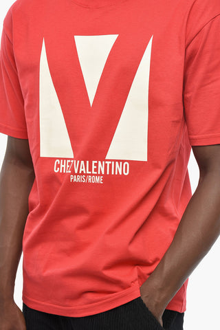 Cotton Jersey Crewneck T-Shirt With Front Print