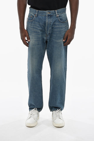 Straight-Leg Jeans with 21cm Logo Buttons