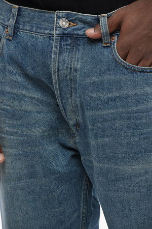 Straight-Leg Jeans with 21cm Logo Buttons