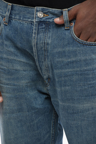 Straight-Leg Jeans with 21cm Logo Buttons