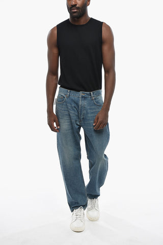 Straight-Leg Jeans with 21cm Logo Buttons