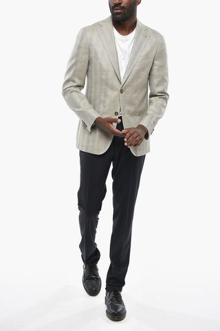 CC COLLECTION Blazer Semifoderata a 2 Bottoni in Herringbone 